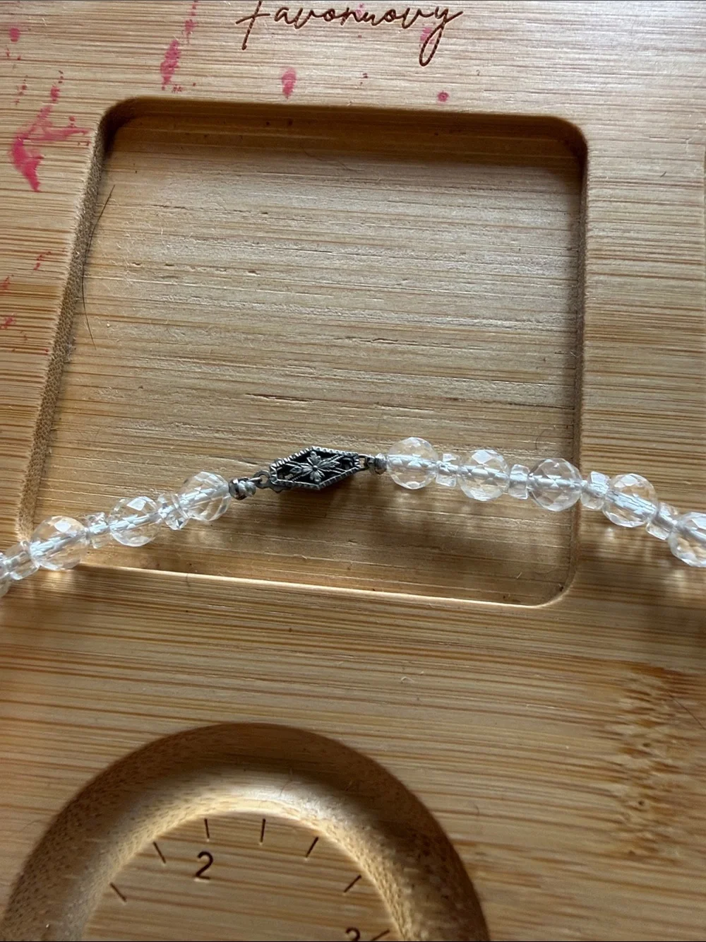 Clear Crystal Bead Necklace - Elegant Women's Jewelry